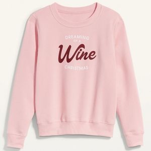 Old Navy Wine Christmas Pink Sweatshirt NWOT